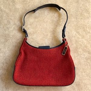 Vintage Coach Wool purse with black leather detail